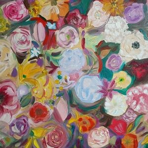 Floral Abstract Canvas Art "My Garden"